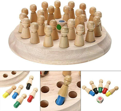 MAITRI ENTERPRISE Wooden Memory Chess Matching Game Family Board Games for Kids and Adults M158 Board Game Accessories