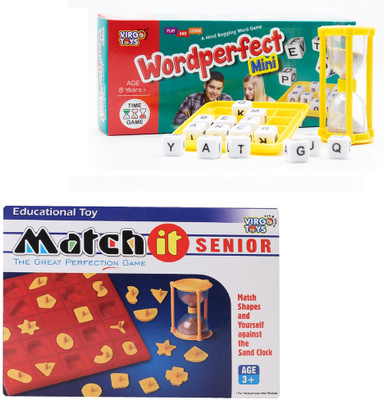 Virgo Toys Match It Senior & Word Perfect Mini (Combo) | Pack of 2 Each | Party & Fun Board Game