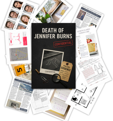 VEENSHI Death of Jennifer Burns Murder Mystery Cold Case File | Mystery Game Party & Fun Board Game