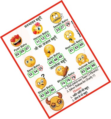 Tambola Tickets Pati Patni Aur Saas Hindi Tambola Housie Tickets with Dividends (24 Cards) Board Game Accessories