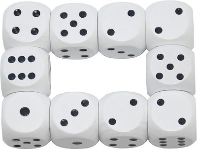 MOREL 14MM SIZE WHITE DICE OR DIE SIX SIDED FOR PLAYING BOARD GAMES LUDO GAMES. 10 PCS Board Game Accessories