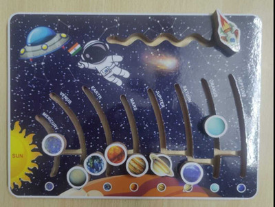 bright mind and edufun SOLAR SYSYTEM MAZE PUZZLE Educational Board Games