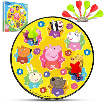 Wembley Magnetic Dart Game for Kids & Adults with 6 Darts Indoor Games Peppa Pig Dart Board Game