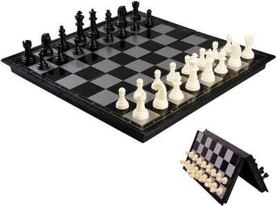 Synlark Folding 10.5x10.5 inches Magnetic Chessboard Game Set with Travel Portable Case Board Game Accessories