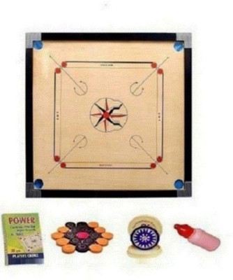 KOODOX Glossy -Full Size (Size32 X 32 Inch,Border: 1.5 Inch) 81.28 cm Carrom Board(Brown)