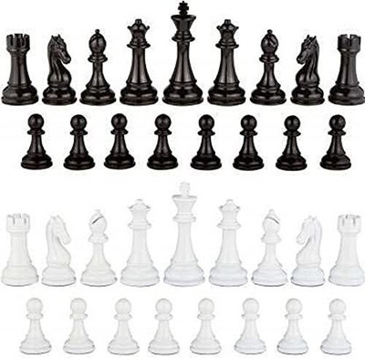 Garg Enterprises CHESS COINS 12 cm Chess Board(Black, White)