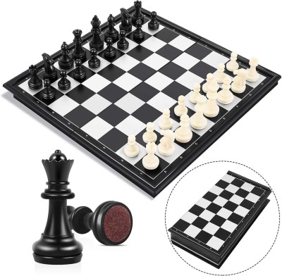 SYGA Foldable Magnetic Chess Board Game Set for Kids/Children/Adults-24.5cm*24.5cm 1.5 cm Chess Board(Black)