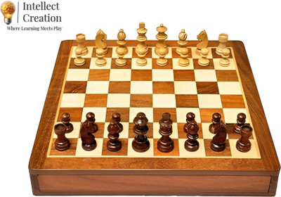 Intellect Creation Premium Sheesham Wood Magnetic Chess 35 cm Chess Board(Brown)
