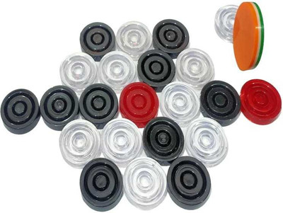 GOLS Crystal carrom coins set (Pack of 20) with striker and powder Carrom Pawns Carrom Pawns(Pack of 20)