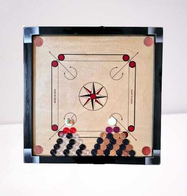 Hyper Small Size 20x20 Inches Premium Product with 2 Set of Coins, Striker and Powder 50 cm Carrom Board(Multicolor)