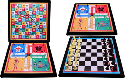 sarita enterprises Kid's Colourful Snake And Ladder with Ludo 2 in 1 for Indoor Game 35 cm Ludo Board(Red, Black, Blue, Green, White)
