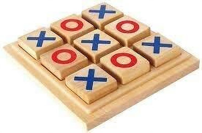 KANESI Tic Tac Toe Toy Zero and Cross Wooden Tic Tac Toe Toy(Brown)