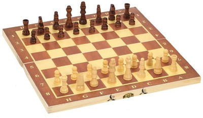 Koel Wooden Folding Chess Set & Chess Pieces 30 cm Chess Board(Brown)