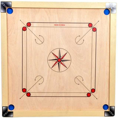 UMAVRT stupefying 32 Inch white Carom Board [ Coins & Striker and powder pack] 80 cm Carrom Board(White)