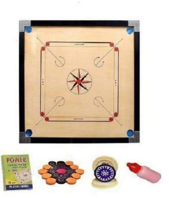 KOODOX SMOOTH- Full Size(,Size: 32 X 32 Inch, Border: 1.5 Inch) 81.28 cm Carrom Board(Brown)
