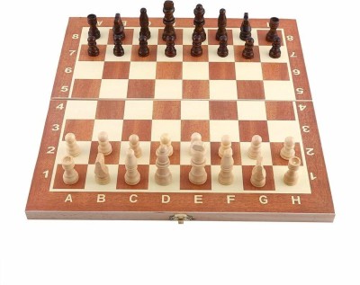 Leosportz Classic folding with lock check & Mate Durable chess board 4 cm Chess Board(Brown)