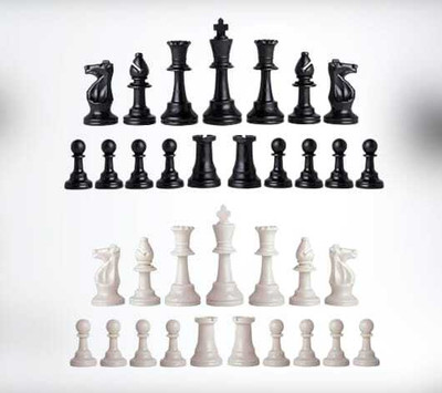Hyper Plastic Complete Set of 32 Chess Pieces, Chess Coins, Chessmen, King size 3 cm Chess Board(Multicolor)
