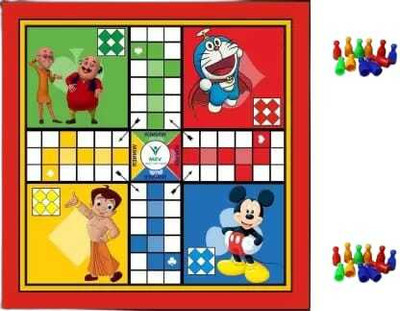 Hyper Ludo board Snakes & Ladders board Snake board Combo With 1 Set of Ludo coins 20 cm Ludo Board(Multicolor)
