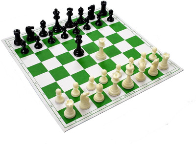 sports & fitness junction Professional Foldable 17x17 Chess Game with Premium Solid Plastic Pieces Chess Board Game Accessories