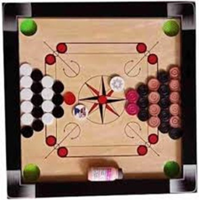 HouseOfCommon 20 inch small size with two set coins and striker (black) Carrom Board 56 cm Carrom Board(Black)