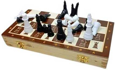 Hyper 12 Inch Wooden Chess Handmade Small Chess Pieces Plastic, Strategy & War 30 cm Chess Board(Multicolor)