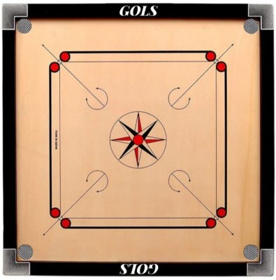 GOLS Smooth & Shiny Glossy Small Size 20X20Inch with 1set coins,striker & powder 10 cm Carrom Board(Beige)