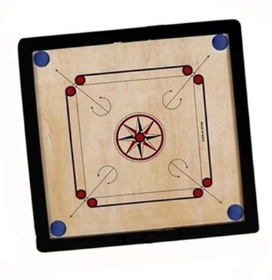 HouseOfCommon /20@ inch carom. coins.and.striker (black) Carrom Board/ 56 cm Carrom Board(Black)