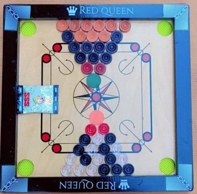 Red Queen Medium glossy 2 sets of coins 4 cm Carrom Board(Multicolor)