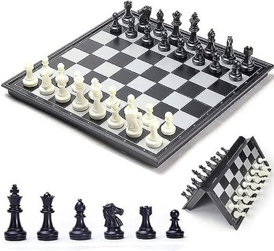 SYGA Magnetic Chess Board Set Game Travel Chess Set 2.5 cm Chess Board(White, Black)