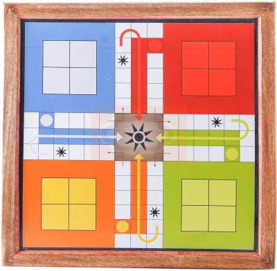 Shriji Crafts Wooden 2 in 1 Magnetic Ludo Snakes and Ladders Set |Board Game for Adults Party & Fun Games Board Game