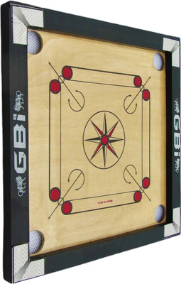 HOC Graceful 20 inches with wooden coin and striker 40 cm Carrom Board(Black)