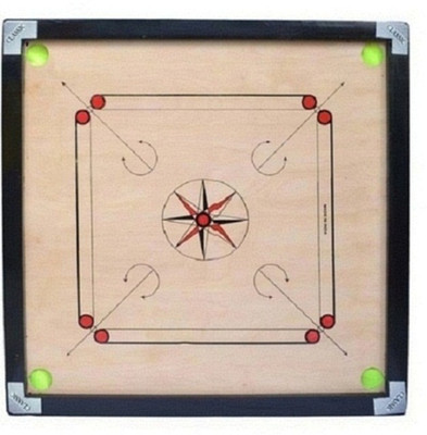 KOODOX Classic - Full Size (Size32 X 32 Inch,Border: 1.5 Inch) 81.28 cm Carrom Board(Brown)