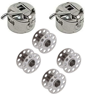 ZXFATIR Sewing Machine (Standard Size) Bobbin 4 and 2 Bobbin Case(Pack of 1)