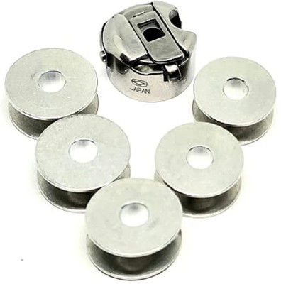 ZENITH Combo of Japan Bobbin case with Aluminum Bobbins for Industrial Sewing machines Bobbin Case(Pack of 15)