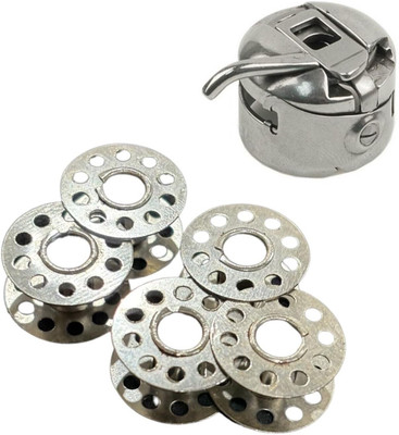 ZENITH Metal Bobbins and Bobbin case Outer Compatible with All Domestic SV Sewing Machines household Half Shuttle Steel Finish Bobbin Case(Pack of 1)