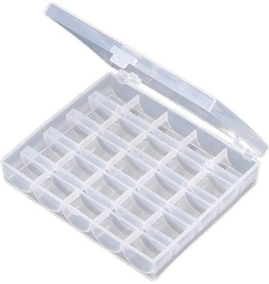 SYGA White Transparent Bobbin Storage Box Bobbin Case(Pack of 25)