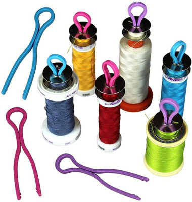 Gemsy Bobbin Thread Holders | Thread Organizer Clips | Thread Keeper & Storage Plastic Bobbins(Pack of 10, 0)