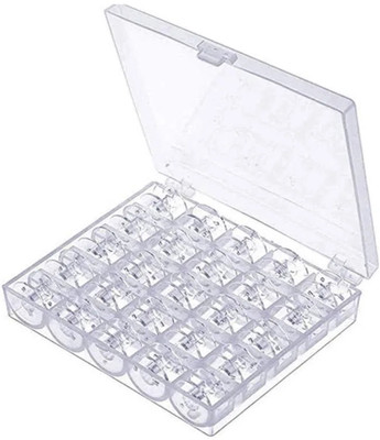 Vikurajas 25 Sewing Machine Bobbins with Box Plastic Bobbins(Pack of 25, 2cm)