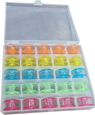 Gemsy Plastic Bobbin with Storage Box 25PCs Plastic Bobbins(Pack of 25, Regular)