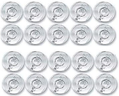 ZENITH 20 Plastic Transparent Bobbins for Any Automatic Sewing Machines (Singer/Usha) Plastic Bobbins(Pack of 20, Domestic)