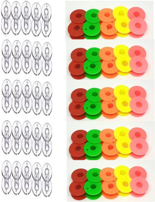 ZENITH combo10 Solid Multi Color Bobbins + 10 Transparent Plastic Bobbins for Any Automatic Domestic Sewing Machines (Singer/Usha/Brother) (100) Plastic Bobbins(Pack of 100, Small) ZENITH combo10 Solid Multi Color Bobbins + 10 Transparent Plastic Bobbins for Any Automatic Domestic Sewing Machines (Singer/Usha/Brother) (100) Plastic Bobbins(Pack of 100, Small)