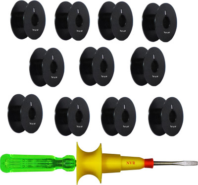 NVR 25 - black Bobbin for Domestic sewing machine Metal Bobbins(Pack of 25, 15)