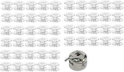 ZENITH Sewing Machine 50 Bobbins Set & 1 Bobbin Case Combo Compatible with Usha, Singer Plastic Bobbins(Pack of 50, 0)