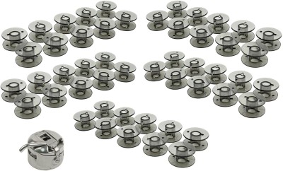 ZENITH Sewing Machine 50Bobbins Set & 1Bobbin Case Combo Compatible with Usha, Janome Plastic Bobbins(Pack of 50, 0)