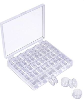 Vikurajas 25 Sewing Machine Bobbins with Box Plastic Bobbins Plastic Bobbins(Pack of 25, 2cm)