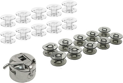 ZENITH Sewing Machine 20Bobbins Set & 1Bobbin Case Combo Compatible with Usha, Brother Plastic Bobbins(Pack of 20, 0)