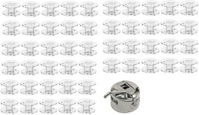 ZENITH Sewing Machine 50 Bobbins Set & 1 Bobbin Case Combo Compatible with Usha, Singer Plastic Bobbins(Pack of 50, 0)