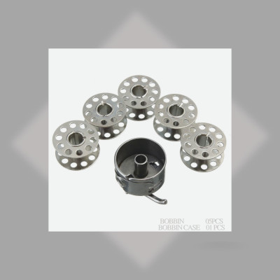 Lucknow Crafts SEWING MACHINE BOBINS (5 BOBINS WITH 1BOBIN CASE) Metal Metal Bobbins(Pack of 5, 14)