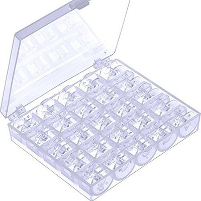 Birudmart Sewing Machine Transparent/Clear Bobbin Pack of 25 with Box Bobbin Case(Pack of 25)
