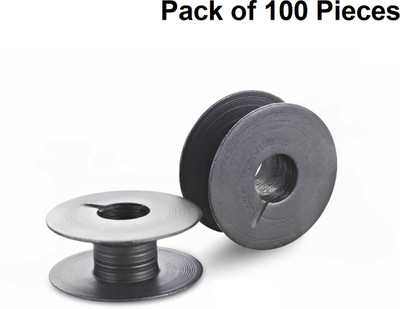Jyoti Bobbin for Industrial/Umbrella Sewing Machine, Steel Material in Black Finish Metal Bobbins(Pack of 100, Class 15)